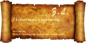 Zicherman Leonarda névjegykártya